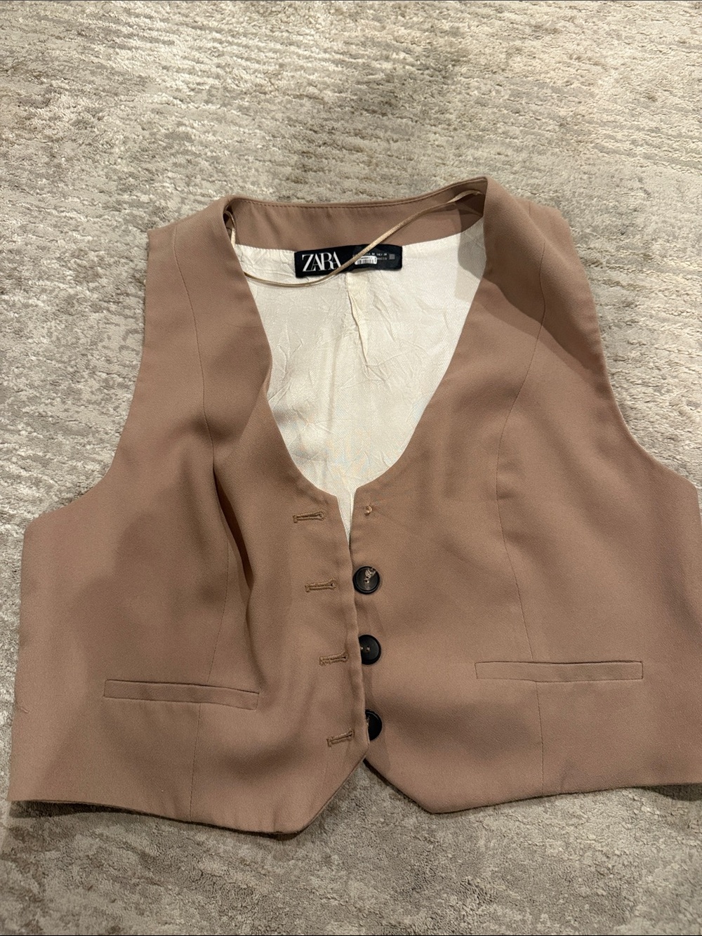ZARA Brown/Tan Tailored Men’s Waistcoat